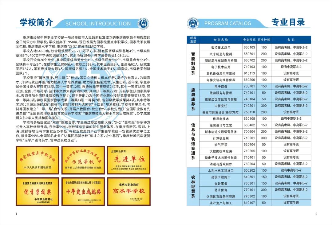 2024年重庆市经贸中等专业学校招生简章